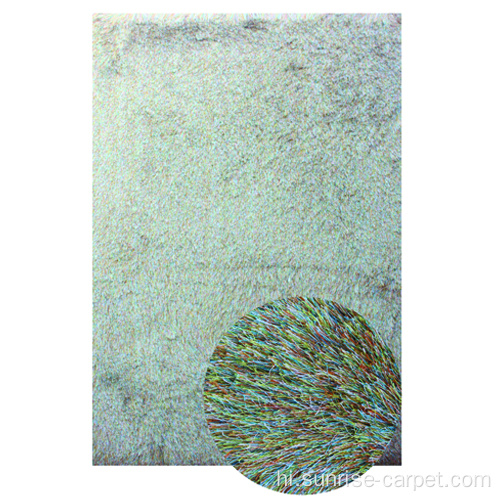 पतली पॉलिएस्टर झबरा गलीचा लंबे ढेर के साथ मिश्रण रंग